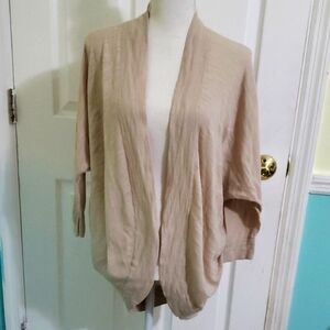 Banana Republic Boho Beachy Tan Long Dolman Sleeve Hi-low Cocoon Open Cardigan M